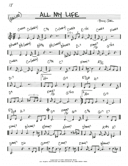 page one of All My Life (Real Book – Melody & Chords)