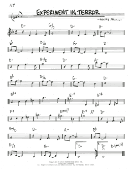 page one of Experiment In Terror (Real Book – Melody & Chords)