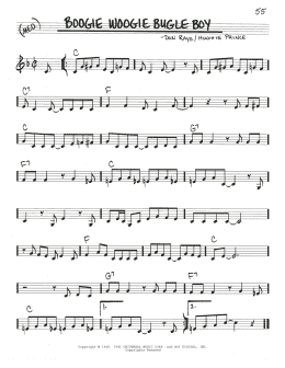 page one of Boogie Woogie Bugle Boy (Real Book – Melody & Chords)