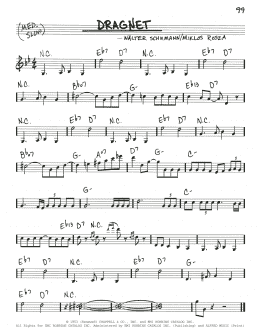 page one of Dragnet (Real Book – Melody & Chords)