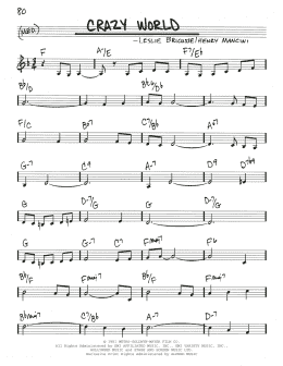 page one of Crazy World (Real Book – Melody & Chords)