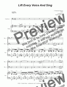 page one of Lift Every Voice And Sing (Trombone Duet)