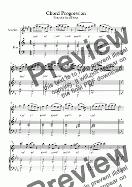page one of Chord Progression - Alto Sax