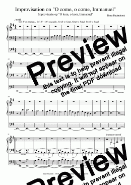 page one of Improvisation - O come, o come, Immanuel