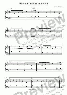 page one of Piano for small hands book 1
