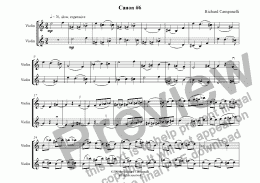 page one of Canon #6 from 12 Canons for 2 Violins
