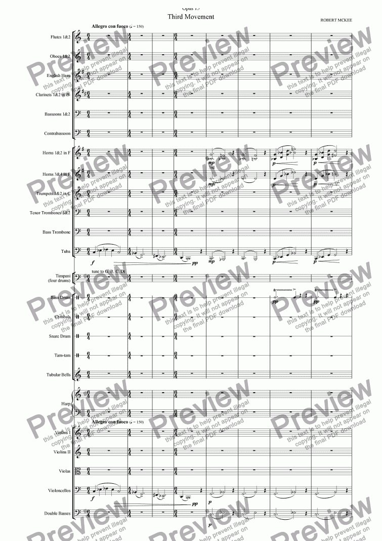 page one of Symphony No. 6, 3rd Movement