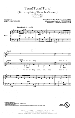 page one of Turn! Turn! Turn! (To Everything There Is A Season) (arr. Cristi Cary Miller) (2-Part Choir)