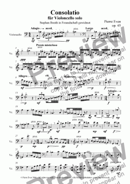 page one of Consolatio - for Cello solo op. 45