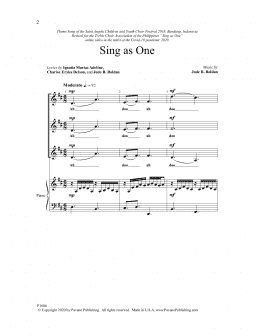 page one of Sing as One (3-Part Mixed Choir)