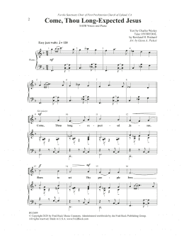 page one of Come, Thou Long-Expected Jesus (SATB Choir)