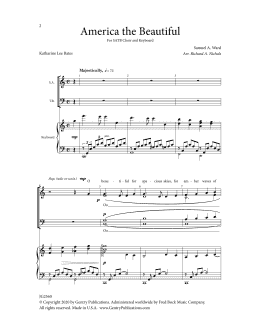 page one of America The Beautiful (SATB Choir)