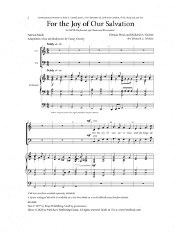 page one of For The Joy Of Our Salvation (SATB Choir)