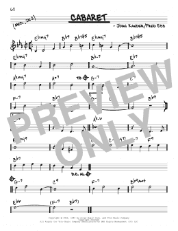 page one of Cabaret (Real Book – Melody & Chords)