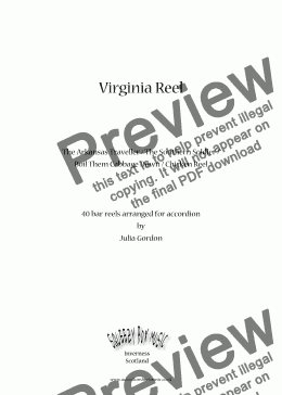 page one of Virginia Reel (Arkansas Traveller / The Southern Soldier / Boil Them Cabbage Down / Chicken Reel)