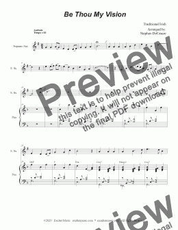 page one of Be Thou My Vision (Soprano Saxophone and Piano)