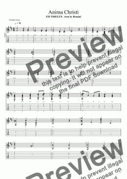 page one of Anima Christi. P.H Thielen. Guitar Arrangement