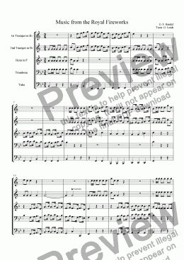 page one of Music from Royal Fireworks