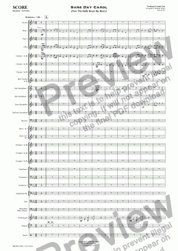 page one of Sans Day Carol (Now The Holly Bears The Berry) - Concert Band