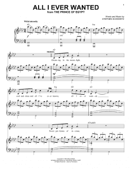 page one of All I Ever Wanted (with Queen's Reprise) (from The Prince Of Egypt: A New Musical) (Piano & Vocal)