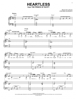 page one of Heartless (from The Prince Of Egypt: A New Musical) (Piano & Vocal)