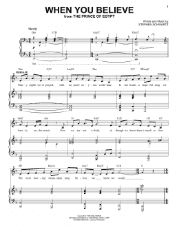 page one of When You Believe (from The Prince Of Egypt: A New Musical) (Piano & Vocal)