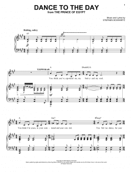 page one of Dance To The Day (from The Prince Of Egypt: A New Musical) (Piano & Vocal)