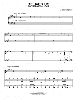 page one of Deliver Us (from The Prince Of Egypt: A New Musical) (Piano & Vocal)