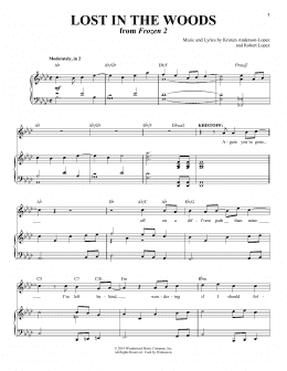 page one of Lost In The Woods (from Disney's Frozen 2) (Piano & Vocal)