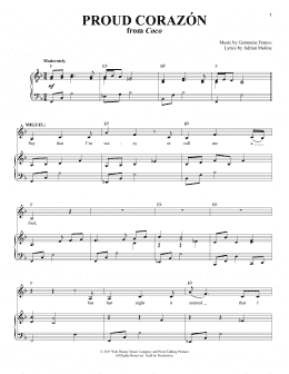 page one of Proud Corazon (from Coco) (Piano & Vocal)