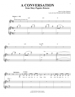 page one of A Conversation (from Mary Poppins Returns) (Piano & Vocal)