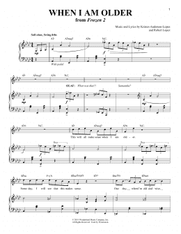 page one of When I Am Older (from Disney's Frozen 2) (Piano & Vocal)