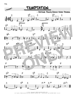 page one of Temptation (Real Book – Melody & Chords)