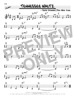 page one of Tennessee Waltz (Real Book – Melody & Chords)