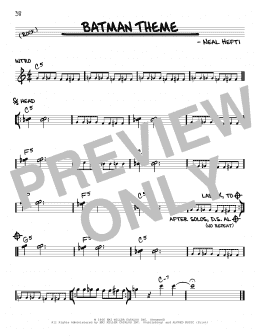 page one of Batman Theme (Real Book – Melody & Chords)