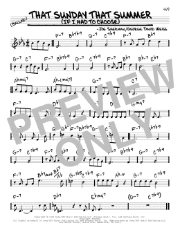 page one of That Sunday That Summer (If I Had To Choose) (Real Book – Melody & Chords)