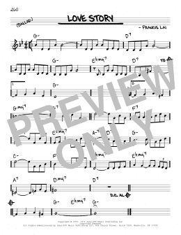page one of Love Story (Real Book – Melody & Chords)