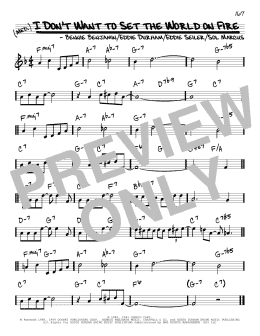 page one of I Don't Want To Set The World On Fire (Real Book – Melody & Chords)