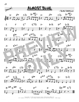 page one of Almost Blue (Real Book – Melody & Chords)