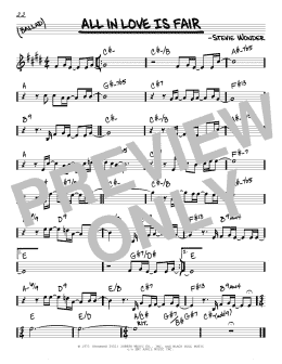 page one of All In Love Is Fair (Real Book – Melody & Chords)