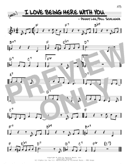 page one of I Love Being Here With You (Real Book – Melody & Chords)