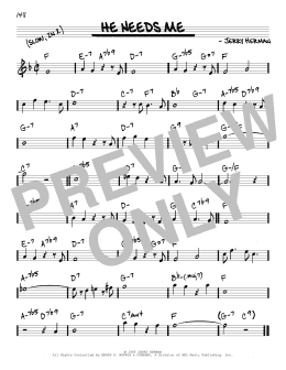 page one of He Needs Me (Real Book – Melody & Chords)