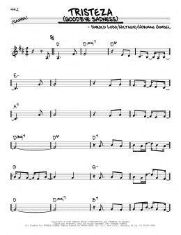 page one of Tristeza (Goodbye Sadness) (Real Book – Melody & Chords)