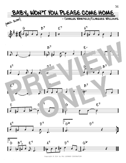 page one of Baby, Won't You Please Come Home (Real Book – Melody & Chords)