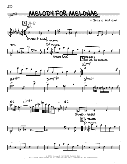 page one of Melody For Melonae (Real Book – Melody & Chords)