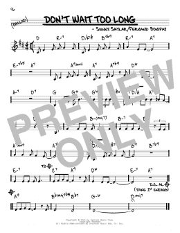 page one of Don't Wait Too Long (Real Book – Melody & Chords)