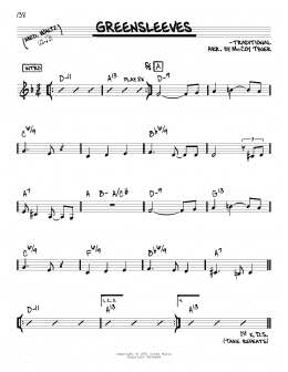 page one of Greensleeves (Real Book – Melody & Chords)