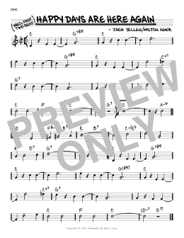 page one of Happy Days Are Here Again (Real Book – Melody & Chords)