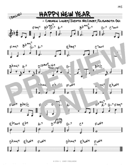 page one of Happy New Year (Real Book – Melody & Chords)