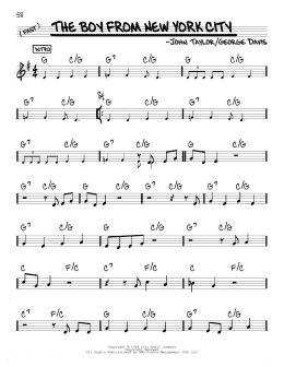 page one of The Boy From New York City (Real Book – Melody & Chords)